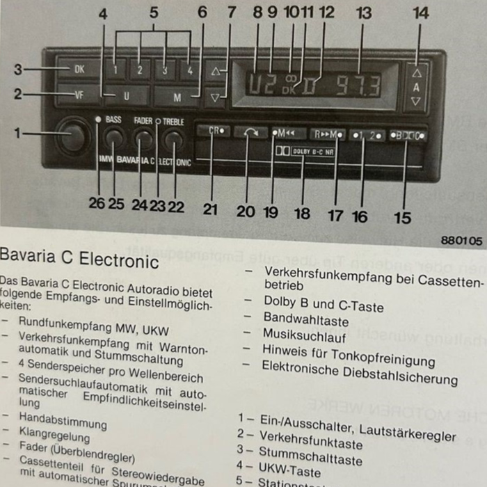 Betriebsanleitung BMW Autoradio Reverse RDS